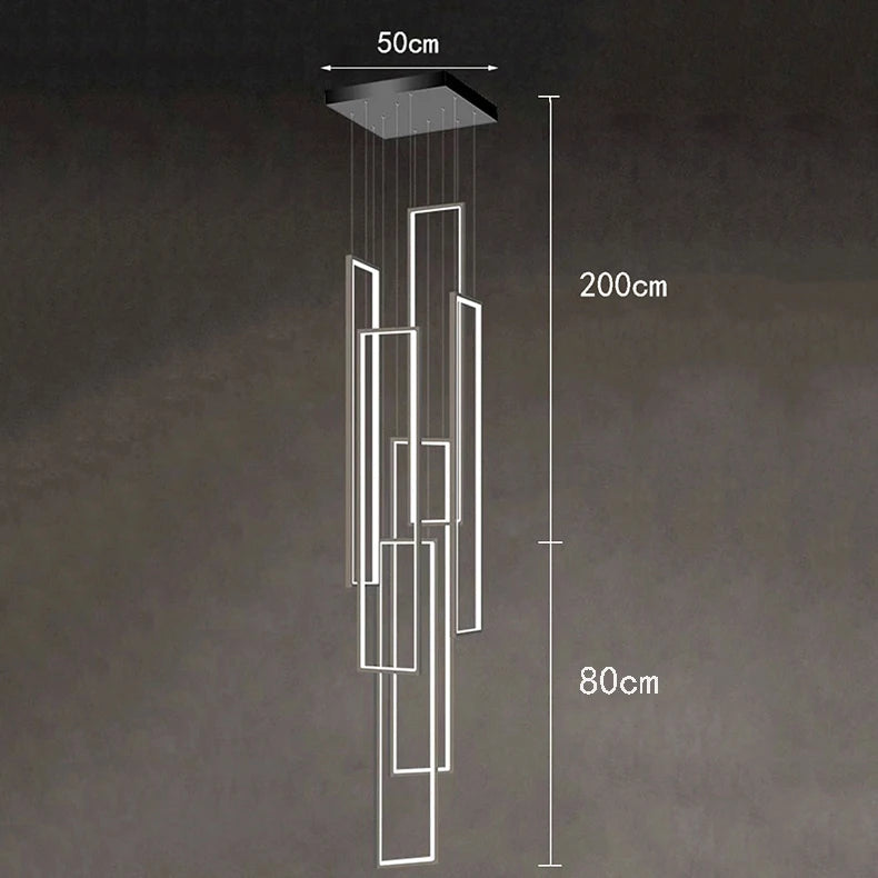 Lustre Moderno Clarty Home lustre luminária pendente led Artificio Lar 280CM Preto 6 Arcos