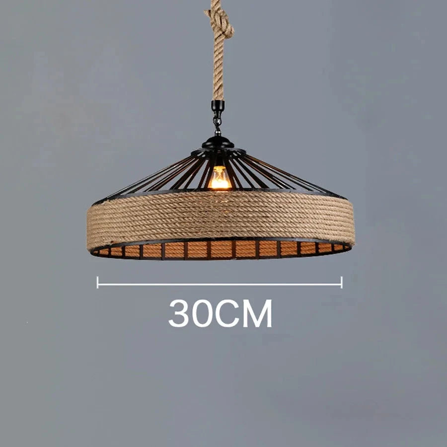 Lustre Pendente Retrô Industrial Corda de Cânhamo Bright Lustre Pendente Retrô Industrial Corda de Cânhamo Bright Artificio Lar