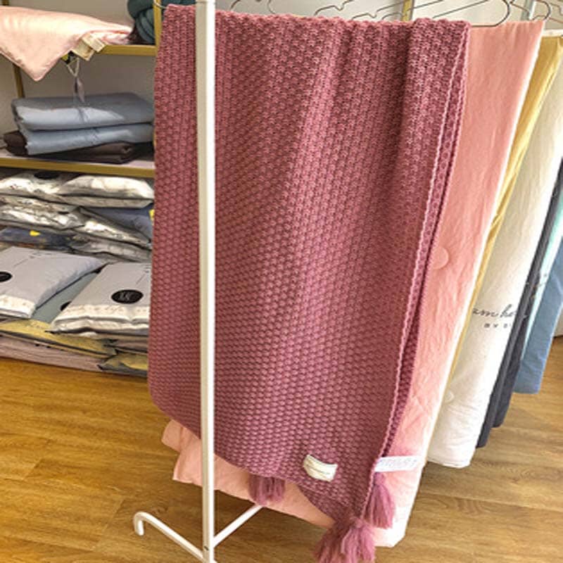 Manta Boho Chic Sala - T1 Artificio Lar ROSA ANTIGO 130x150cm