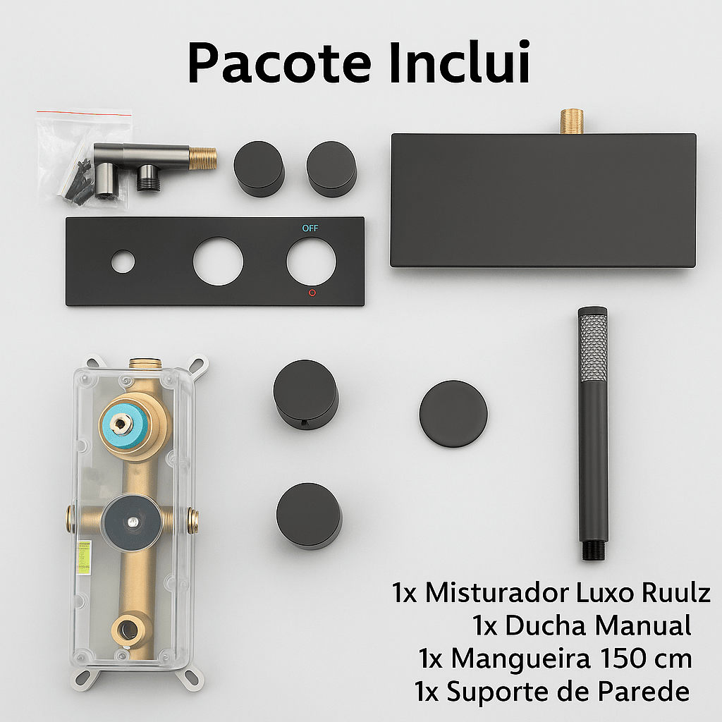 Misturador de Parede Com Ducha Para Banheira Ruulz Misturador de Parede Com Ducha Para Banheira Ruulz Artificio Lar