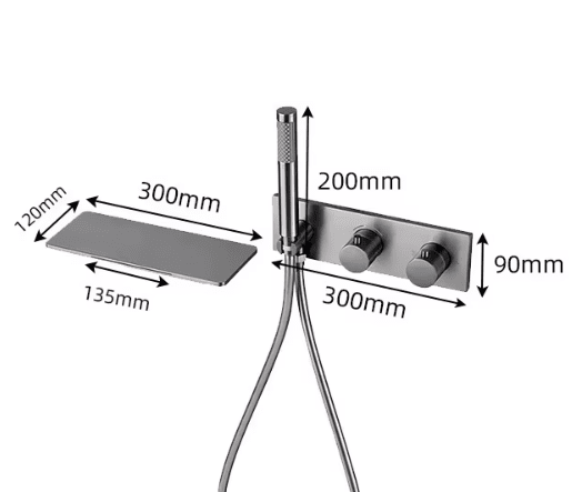Misturador de Parede Com Ducha Para Banheira Ruulz Misturador de Parede Com Ducha Para Banheira Ruulz Artificio Lar
