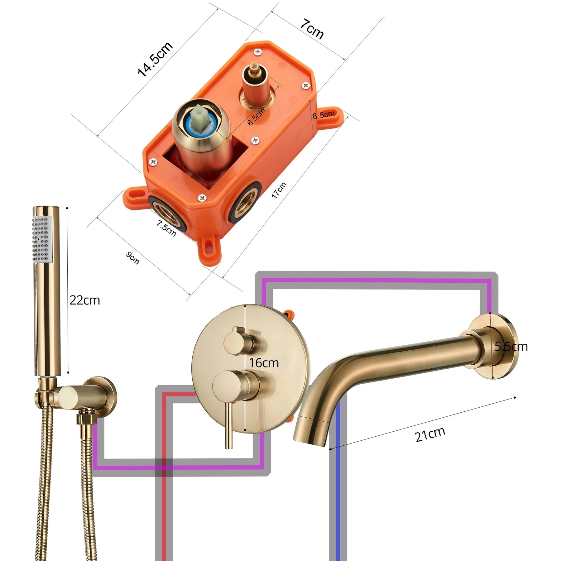 Misturador de Parede Quizz Para Banheira Premium Misturador de Parede Quizz Para Banheira Premium Artificio Lar