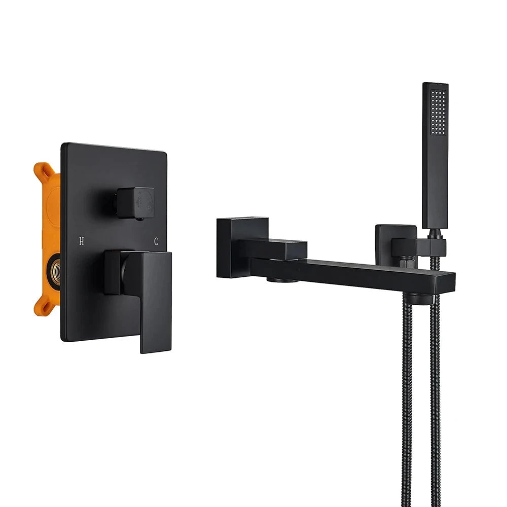 Misturador Parede Para Banheira Aquash Misturador Parede Para Banheira Aquash Artificio Lar Preto