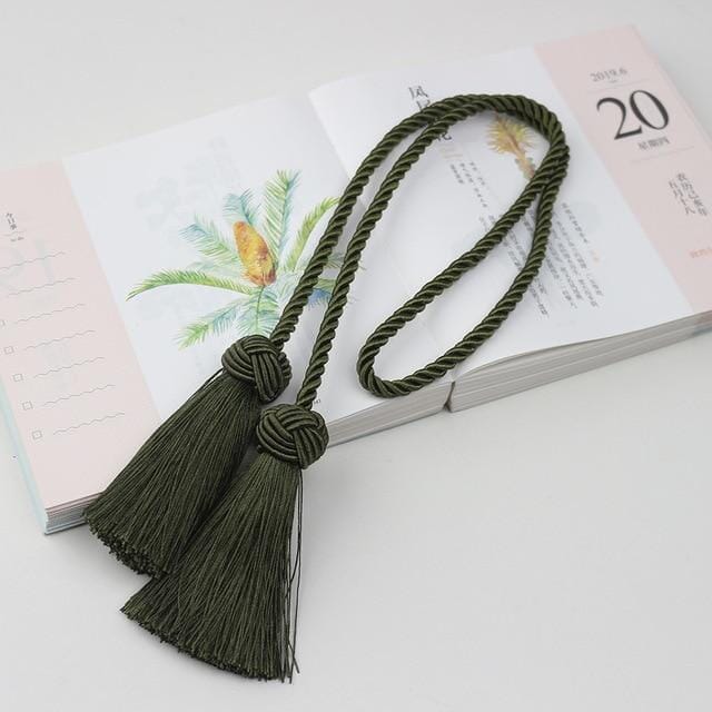 Prendedor de Cortina Tassel - 2 Peças Prendedor de Cortina Tassel Artificio Lar Verde