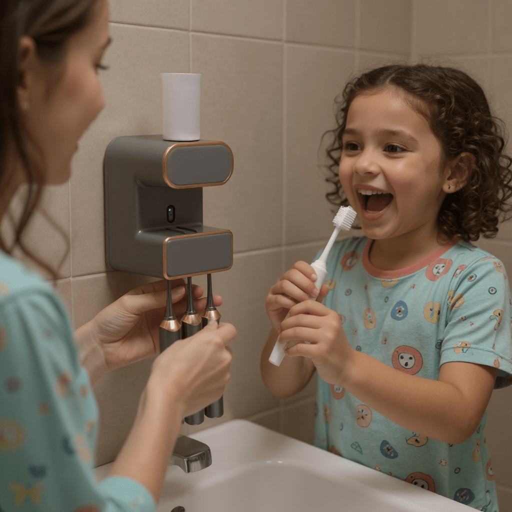 SmartPress™ Dispenser Automático Para Pasta de Dente Ultrassônico SmartPress™ Dispenser Automático Para Pasta de Dente Ultrassônico Artificio Lar