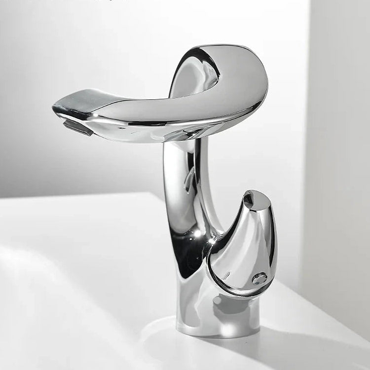 TOLM Basin faucet brass waterfall bathroom basin hot and cold mixer faucet single handle crane chrome mixer faucet Artificio Lar