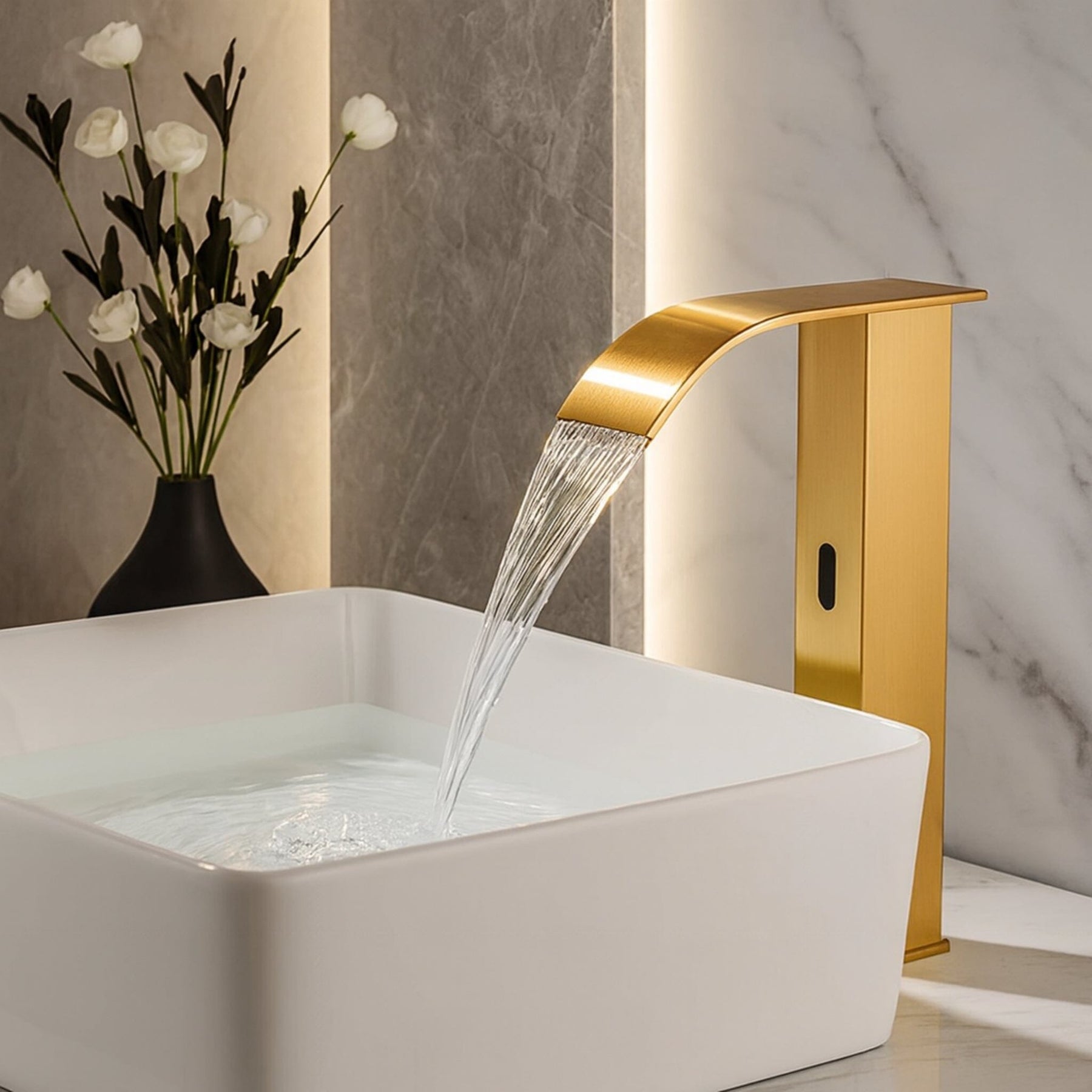 Torneira Automática Banheiro Com Sensor Lavatório AutoClean Torneira Automática Banheiro Com Sensor Lavatório AutoClean Artificio Lar Ouro Polido A Alta Á Pronta Entrega