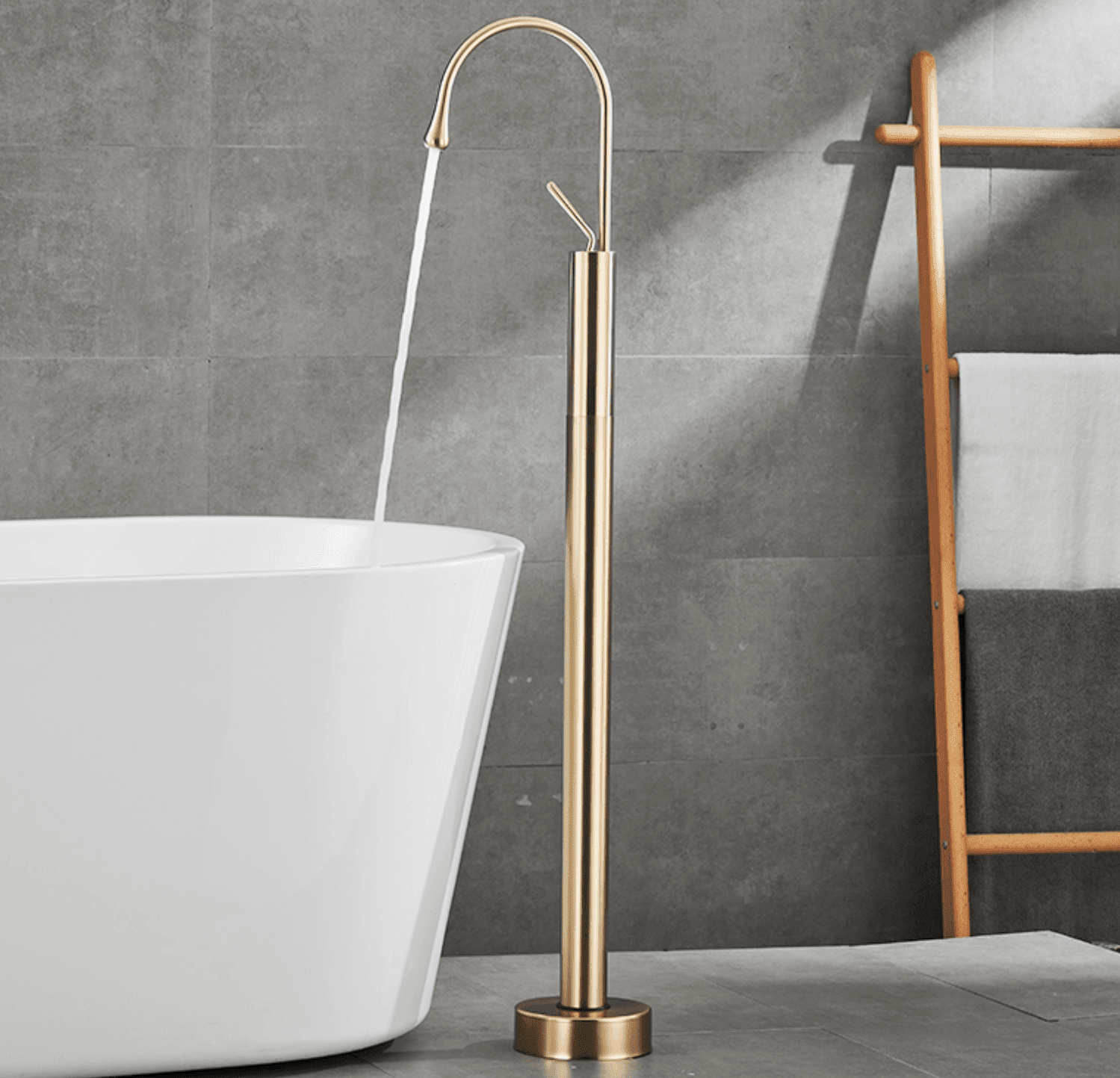 Torneira Banheiro de Piso Luxury Torneira Online Gold