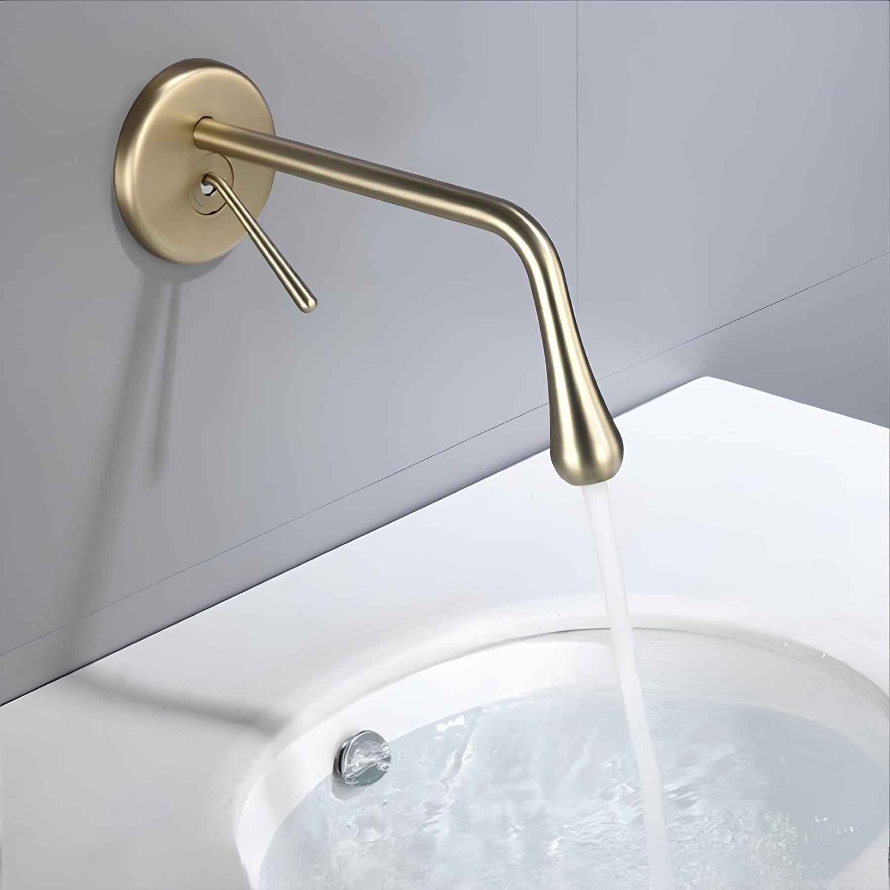 Torneira Banheiro Parede Luxury Colors Torneira Online Gold Escovado