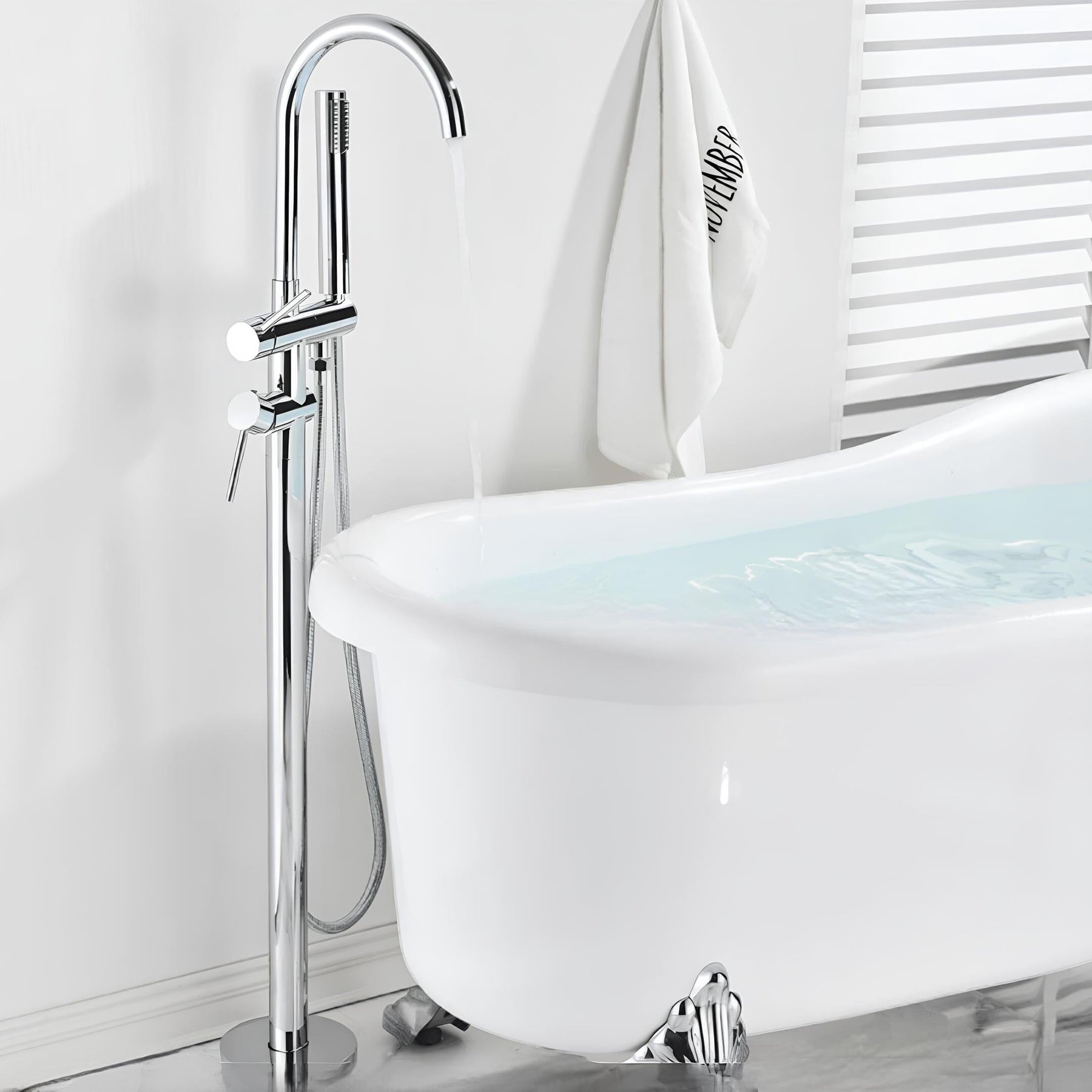 Torneira Banheiro Piso c/ Ducha Torneira Online Cromada