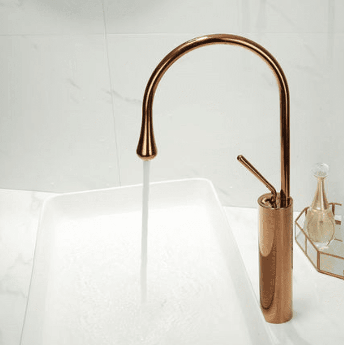 Torneira Banheiro Unique Colors Torneira Online Rose Gold Alta