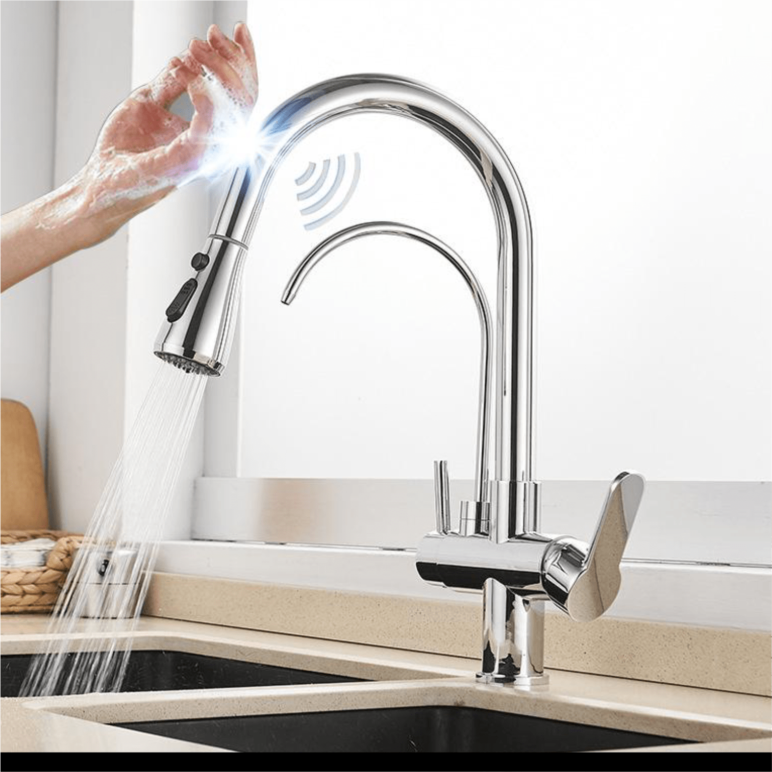 Torneira Cozinha com Filtro e Touch Colors Torneira Online Cromada