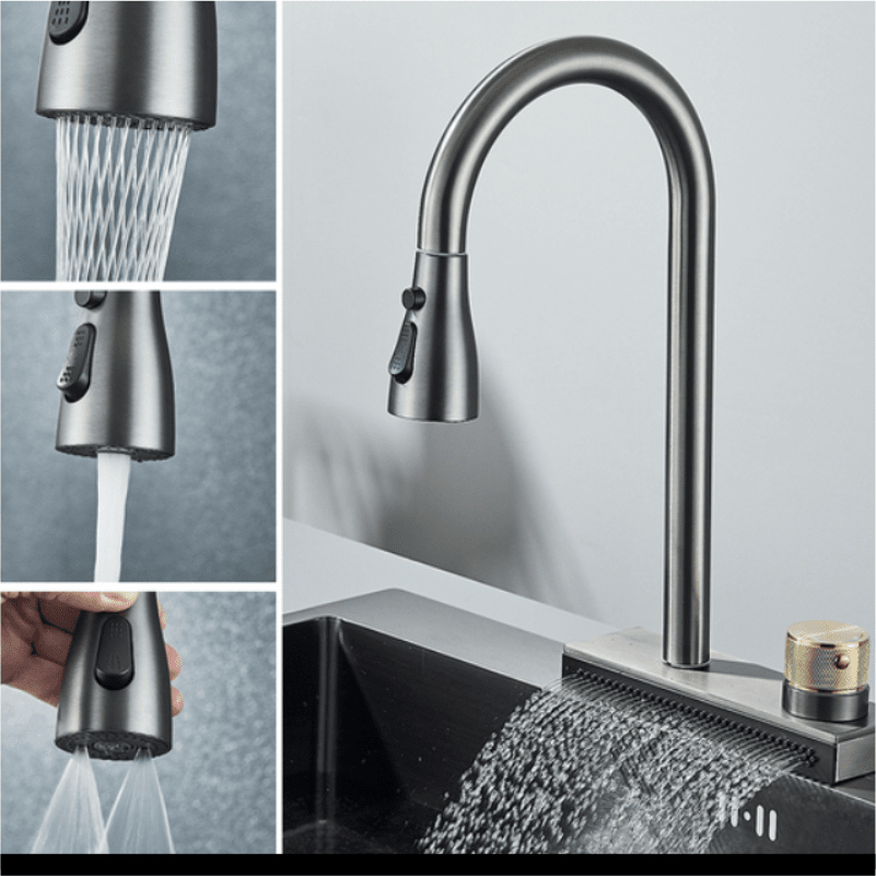 Torneira Cozinha Gourmet Waterfall Torneira Online Grey