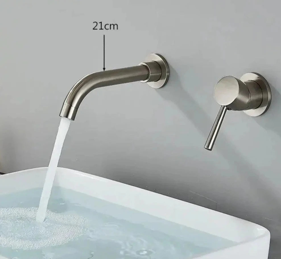 Torneira De Parede Banheiro Monocomando Giratória 360 Broklyn torneira banheiro Artificio Lar Aço Escovado 21cm Entrega De 15 Á 18 Dias