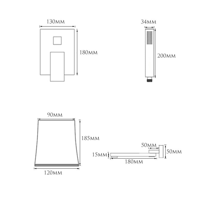 Torneira De Parede Para Banheira Misturador AquaStream Luxe Monocomando torneira para banheira Artificio Lar