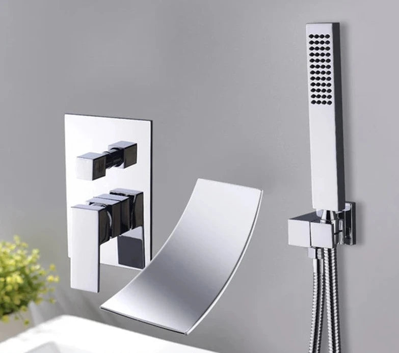 Torneira De Parede Para Banheira Misturador AquaStream Luxe Monocomando torneira para banheira Artificio Lar Cromado