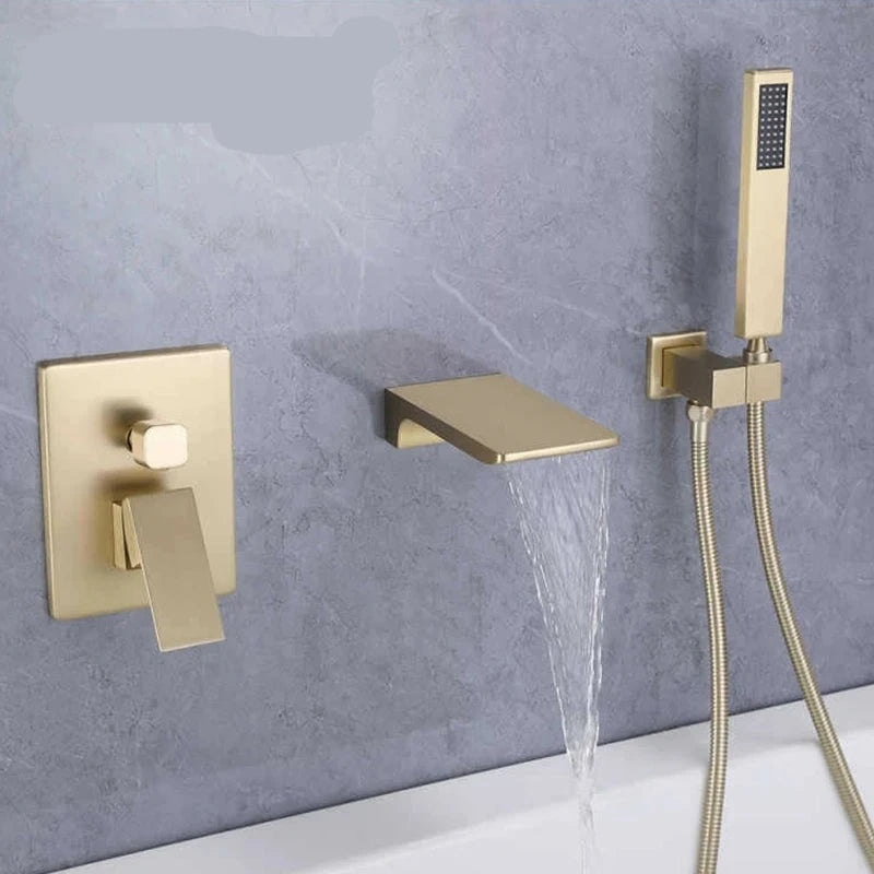 Torneira De Parede Para Banheira Misturador HydroLux Elite Monocomando Artificio Lar Dourado Claro