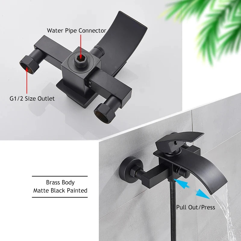 Torneira De Parede Para Banheira Misturador Monocomando HydroGlow torneira de parede banheira Artificio Lar