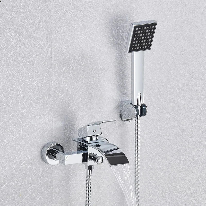 Torneira De Parede Para Banheira Misturador Monocomando HydroGlow torneira de parede banheira Artificio Lar Cromado