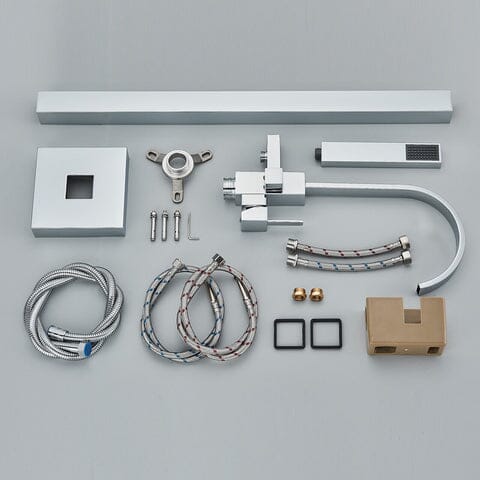 Torneira De Piso Para Banheira Misturador Curty Cromado Luxo Para Banheira De Imersão Misturador de piso banheira Artificio Lar