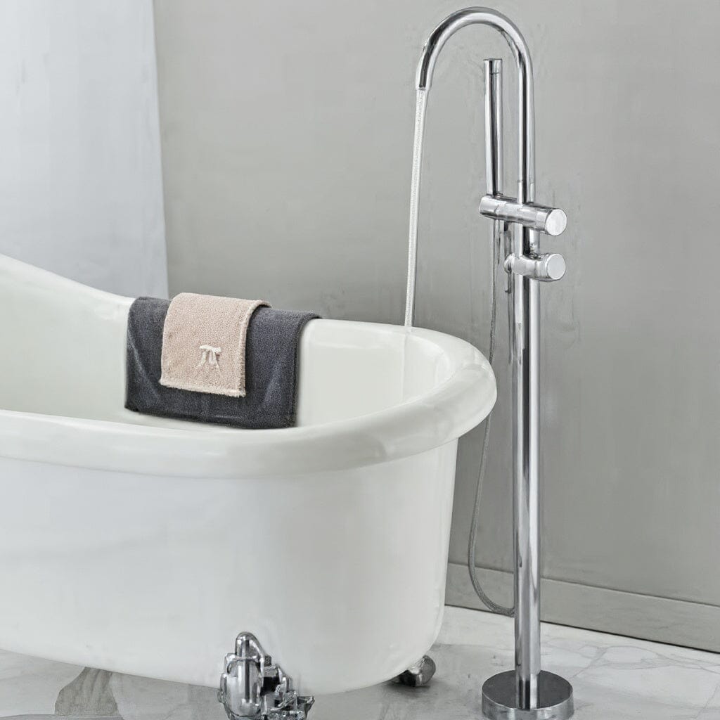 Torneira De Piso Para Banheira Misturador Monocomando Contemporâneo Danley Cromado Torneira De Piso Para Banheira Misturador Monocomando Contemporâneo Danley Cromado Artificio Lar