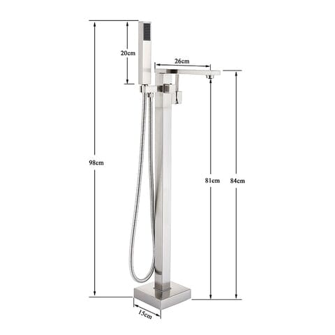 Torneira De Piso Para Banheira Misturador Pedestal Cromado Banheira Crocket Misturador de piso banheira Artificio Lar