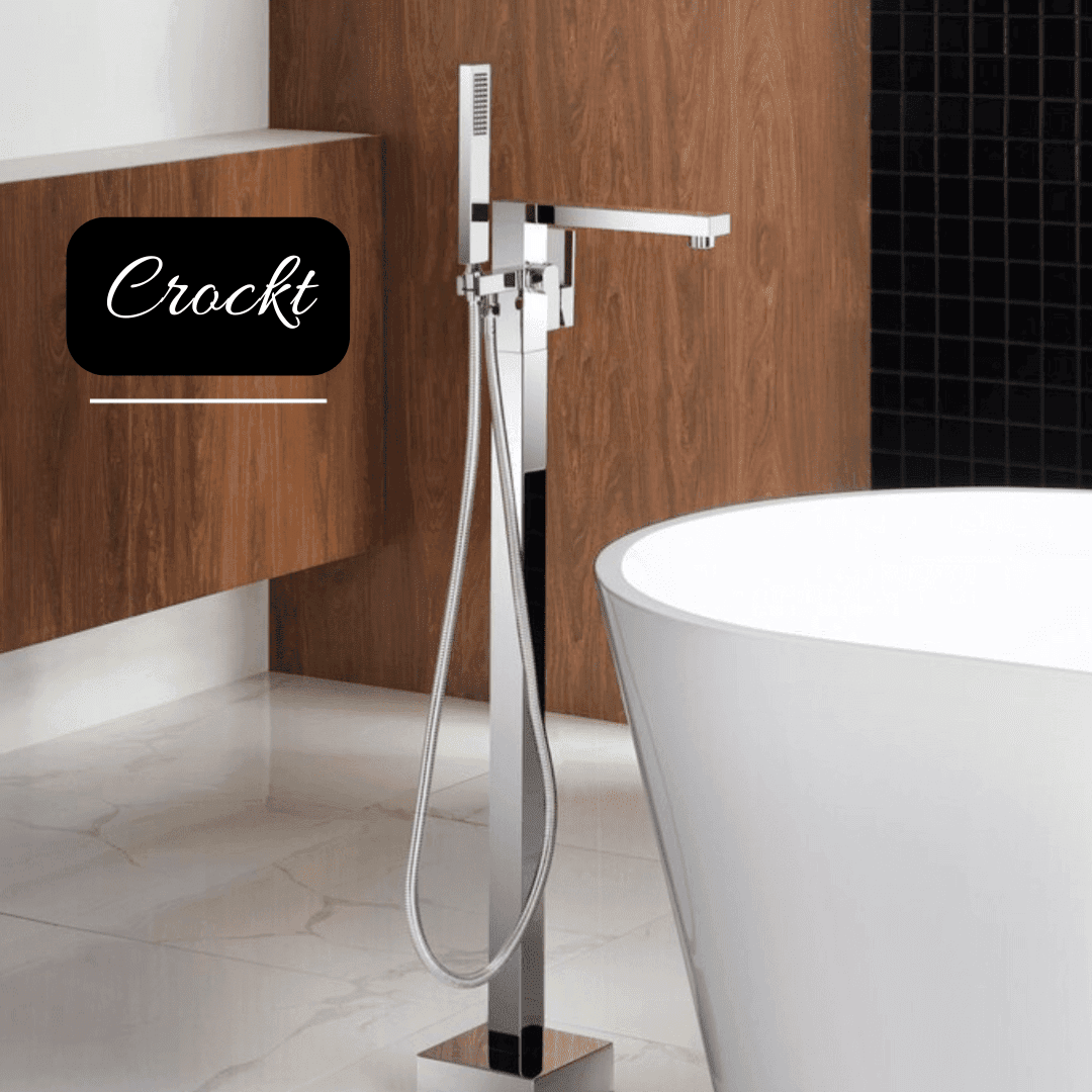 Torneira De Piso Para Banheira Misturador Pedestal Cromado Banheira Crockt Misturador de piso banheira Artificio Lar