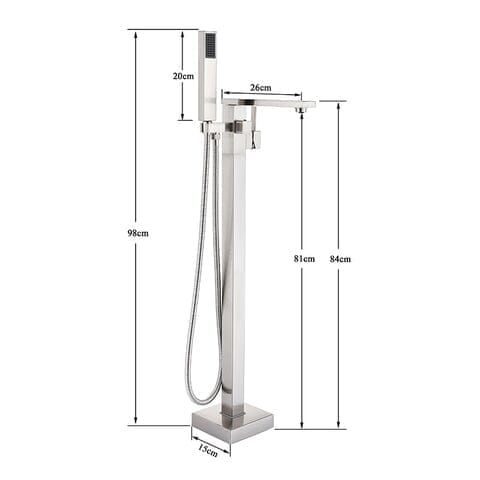 Torneira De Piso Para Banheira Misturador Pedestal Cromado Banheira Crockt Torneira De Piso Para Banheira Misturador Pedestal Cromado Banheira Crockt Artificio Lar