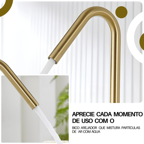 Torneira Duplo Comando Banheiro Misturador Luxo Bica Alta Crysty torneira banheiro Artificio Lar