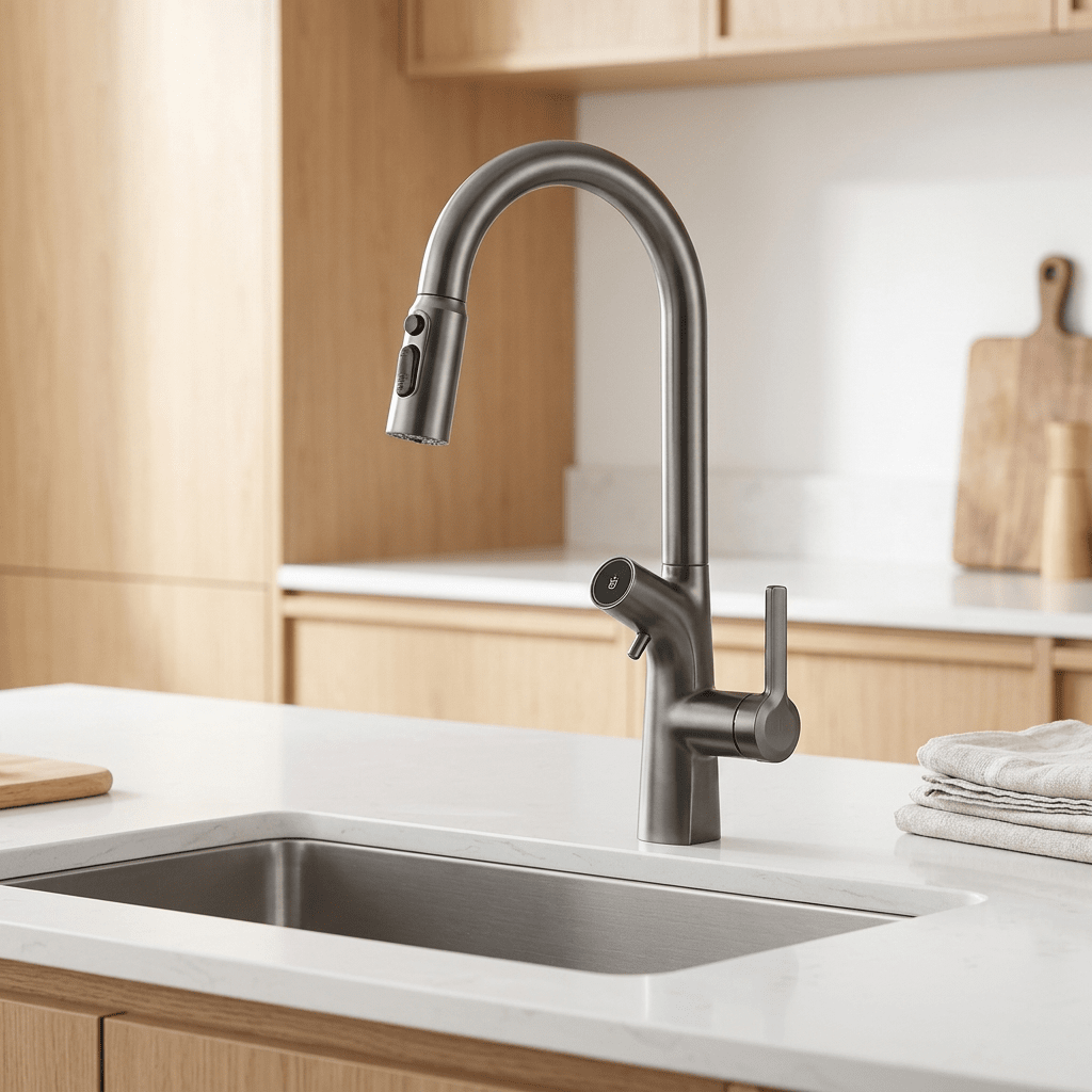Torneira Gourmet AquaPura Dourada Kitchen Hutches Artificio Lar