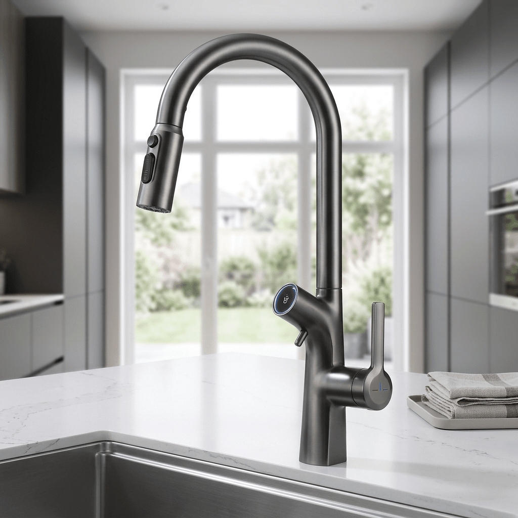 Torneira Gourmet AquaPura Dourada Kitchen Hutches Artificio Lar