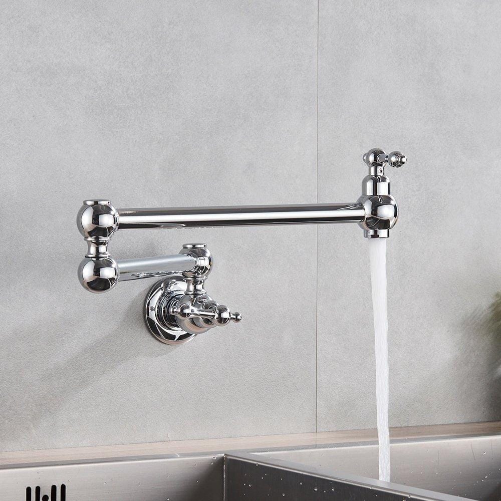 Torneira Gourmet Articulada de Parede/ Água Fria Velatti torneira gourmet Cozinha Artificio Lar Cromado