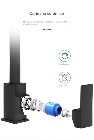 Torneira Gourmet Bica Alta Monocomando Guindaste Track 360° torneira gourmet Cozinha Artificio Lar