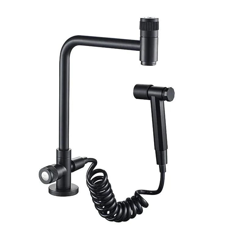 Torneira Gourmet Com Ducha Manual Crossver torneira gourmet Cozinha Monocomando Artificio Lar Preto Fosco/ Bancada A Pronta Entrega