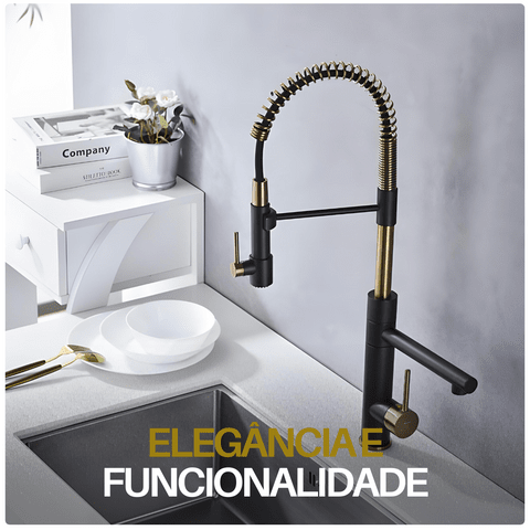 Torneira Gourmet Cozinha Monocomando Com Saída Filtro Luxo Premium Luxo 360° - Kube torneira gourmet Cozinha Artificio Lar