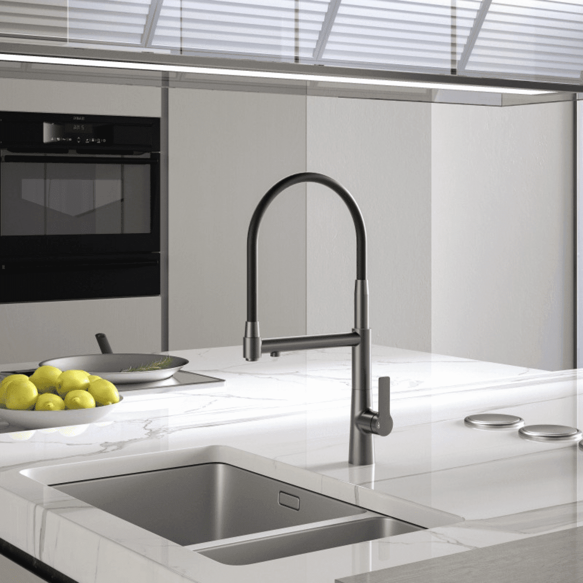 Torneira Gourmet Cozinha Monocomando Duo Premium Luxo Com Saida Para Filtro Proton torneira gourmet Cozinha Artificio Lar Cinza Grafite De 7 a 18 Dias