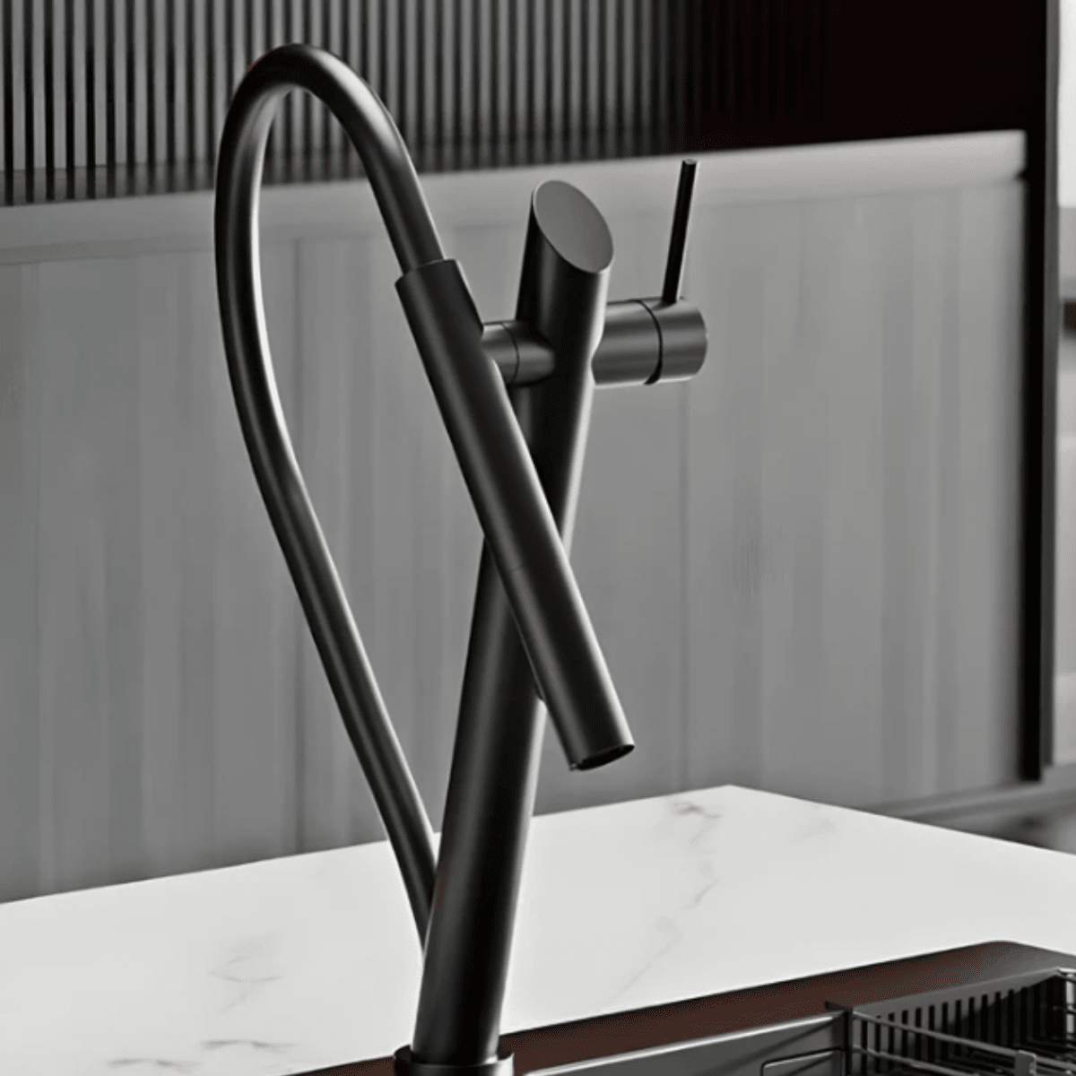 Torneira Gourmet Cozinha Monocomando Extensível Luxo Cozinha Bella Torneira Gourmet Cozinha Monocomando Extensível Luxo Cozinha Bella Artificio Lar Preto Fosco G1/2