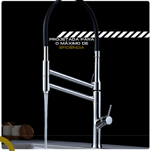 Torneira Gourmet Cozinha Monocomando Premium Luxo Dupla Funcionalidade extensível Rower Artificio Lar