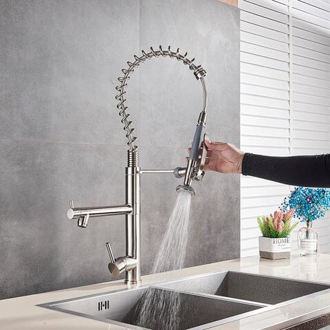 Torneira Gourmet Dual Mola Spray Monocomando Bica Alta Troia torneira gourmet Cozinha Artificio Lar