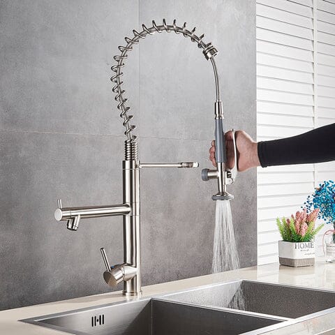 Torneira Gourmet Dual Mola Spray Monocomando Bica Alta Troia torneira gourmet Cozinha Artificio Lar