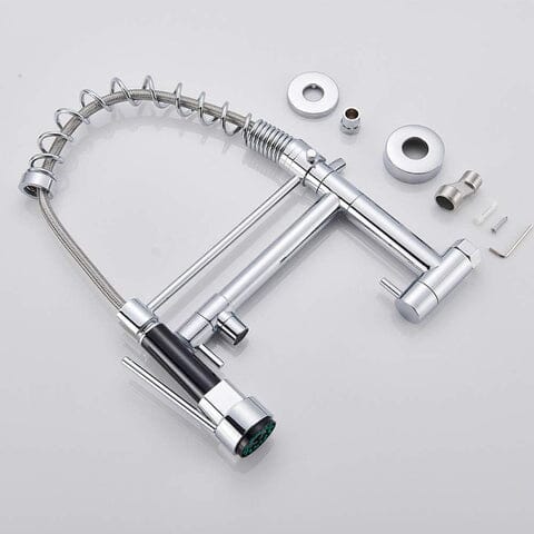 Torneira Gourmet Extensível De Parede Dual Spray Monocomando JassPoll torneira gourmet Cozinha Artificio Lar Cromado A Pronta Entrega