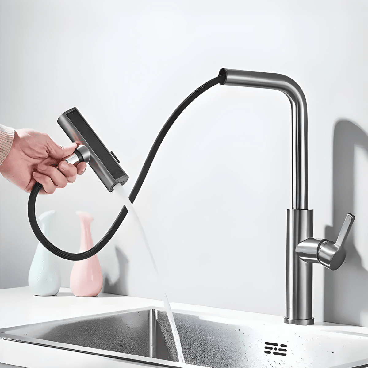 Torneira Gourmet Extensível Monocomando Multifuncional Brittan Torneira Gourmet Extensível Monocomando Multifuncional Brittan Artificio Lar Cinza Grafite B Á Pronta Entrega