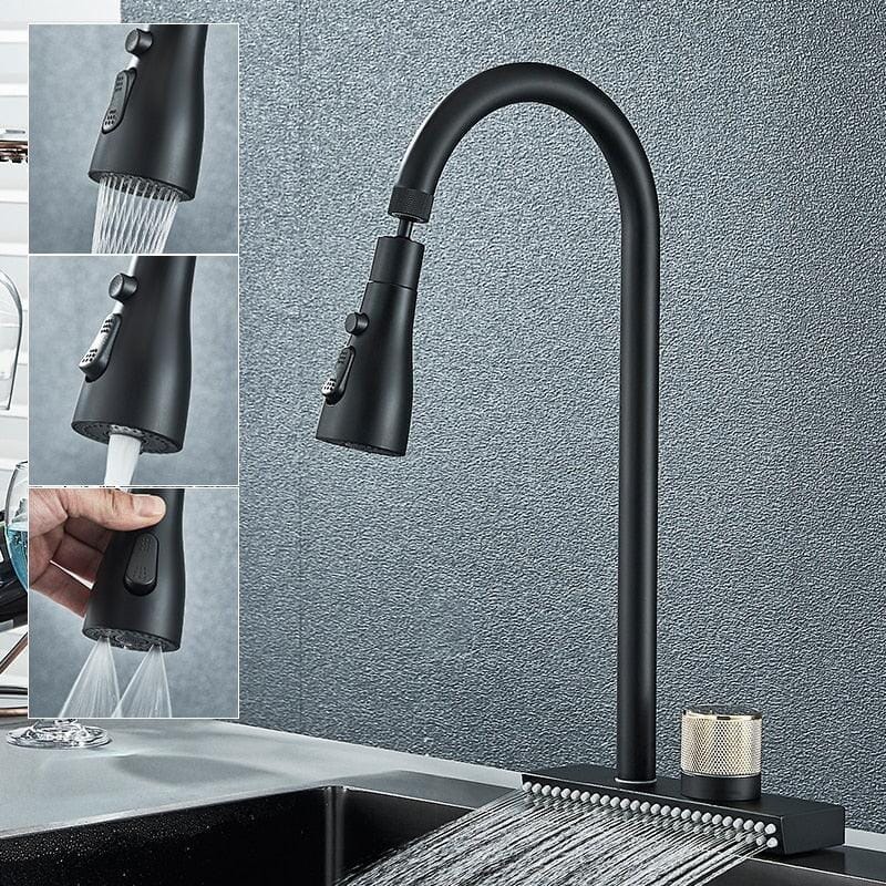 Torneira Gourmet Extensível Spray Cachoeira 360 Rumble torneira gourmet Cozinha Artificio Lar