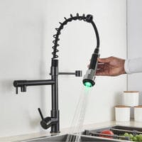 Torneira Gourmet LED Mola Duo Bronze Giratória 360° Quizz torneira gourmet Cozinha Artificio Lar