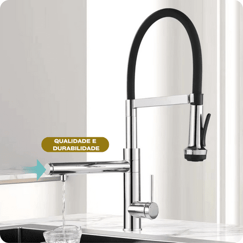 Torneira Gourmet Monocomando com Bica Dupla Neil torneira gourmet Cozinha Artificio Lar