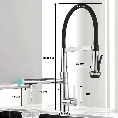 Torneira Gourmet Monocomando com Bica Dupla Neil torneira gourmet Cozinha Artificio Lar