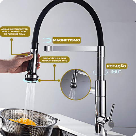 Torneira Gourmet Monocomando com Bica Dupla Neil torneira gourmet Cozinha Artificio Lar