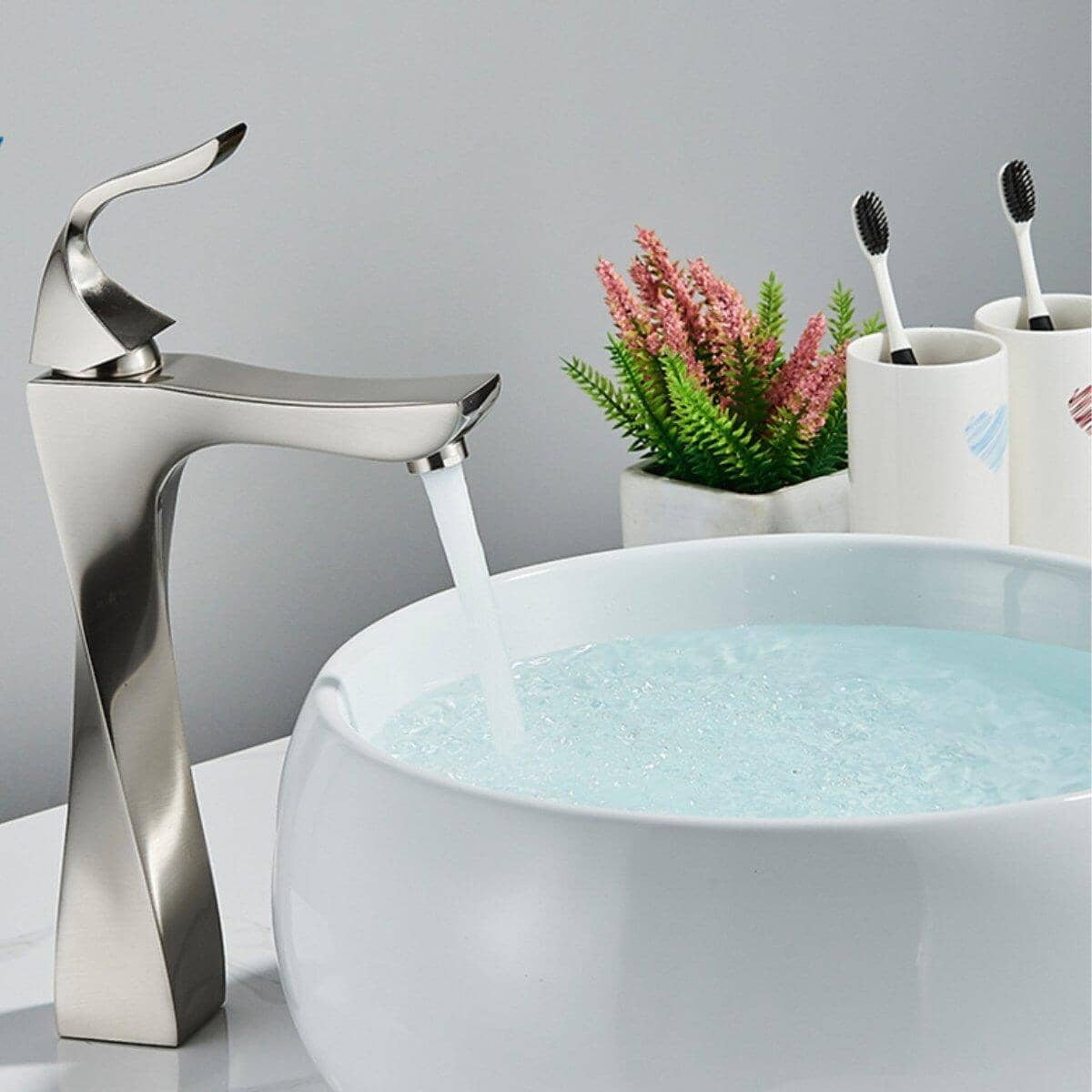 Torneira Lavatório Preto Fosco Monocomando Luxo Cortex torneira banheiro Artificio Lar Níquel Escovado Alta A Pronta Entrega