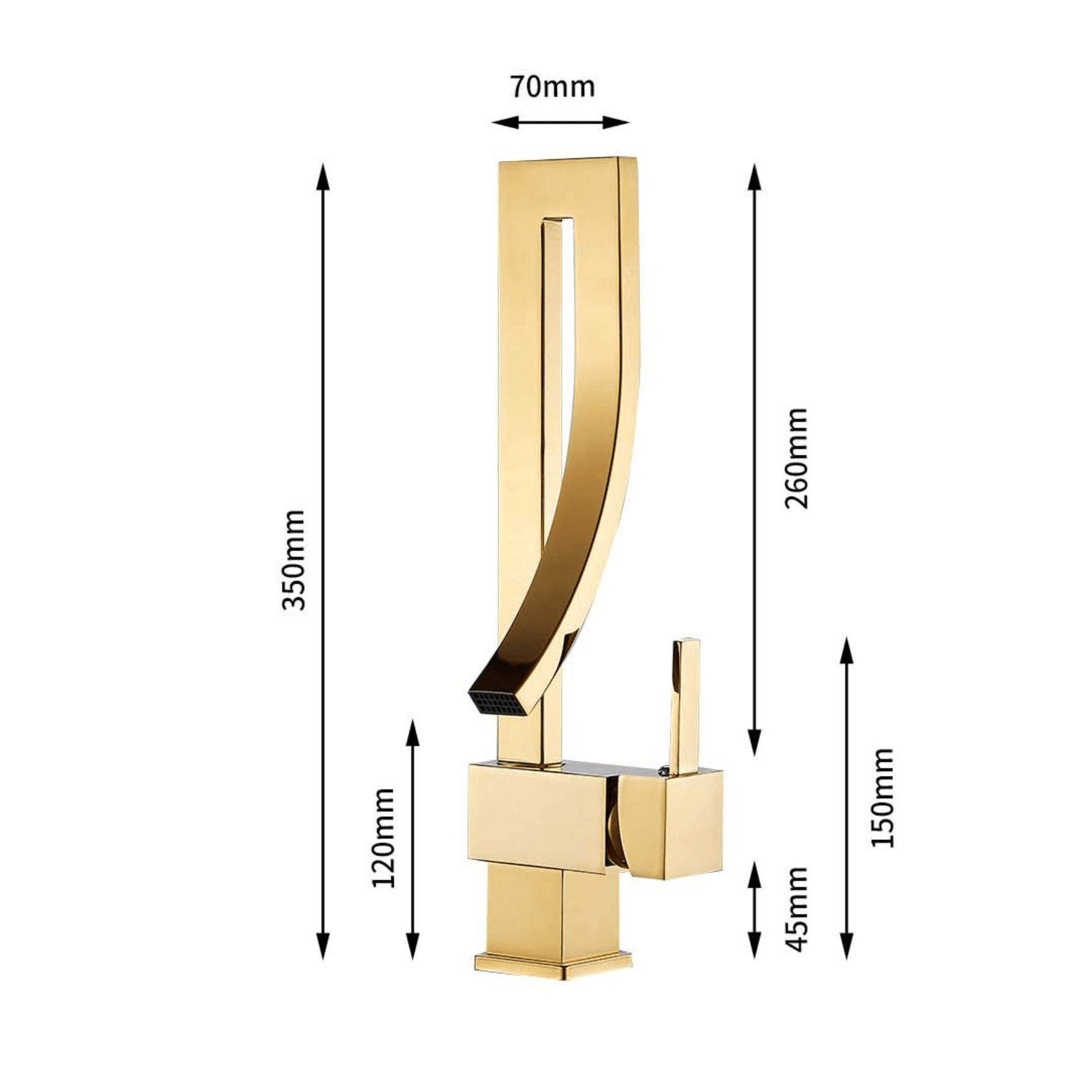 Torneira Moderna Design Bico Recurvo Misturador Monocomando Banheiro torneira banheiro Artificio Lar