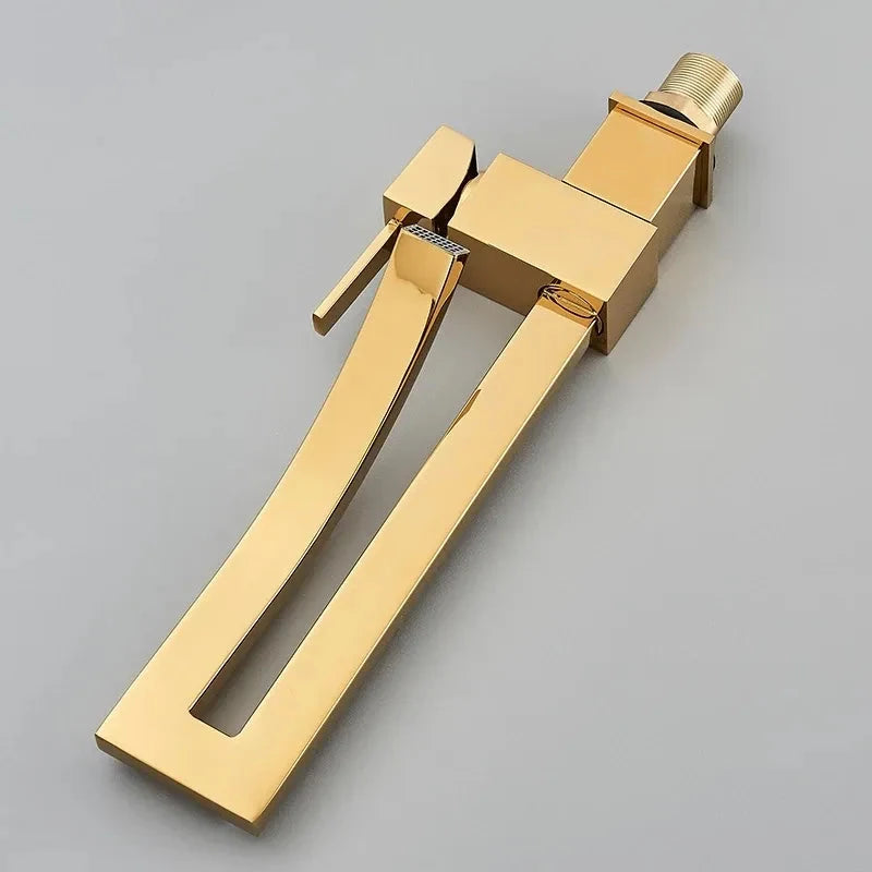 Torneira Moderna Design Bico Recurvo Misturador Monocomando Banheiro Torneira Moderna Design Bico Recurvo Misturador Monocomando Banheiro Artificio Lar